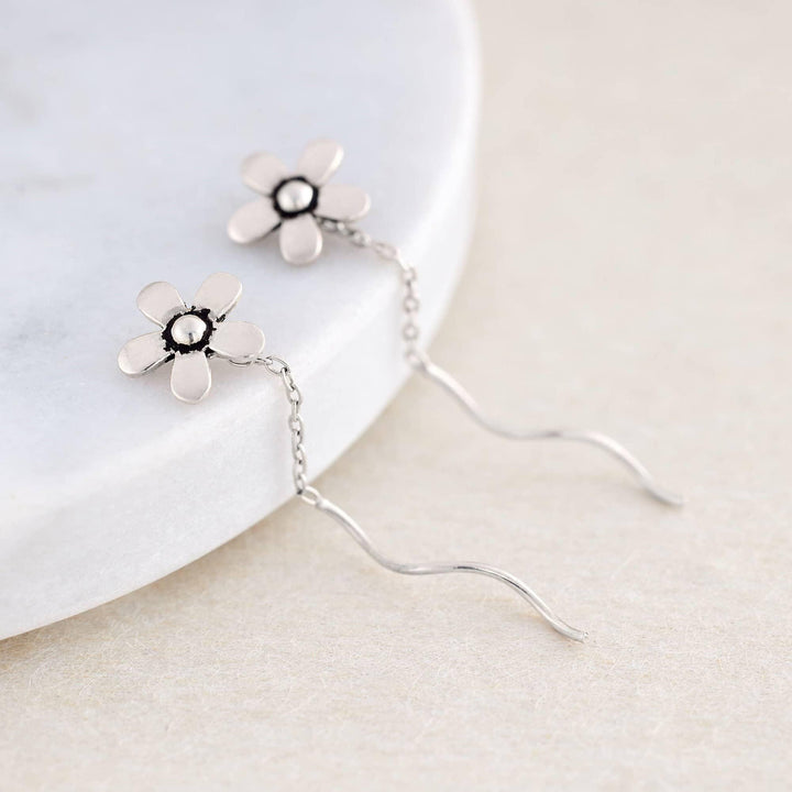 Sterling Silver Chain & Threader Earrings-EricaJewels