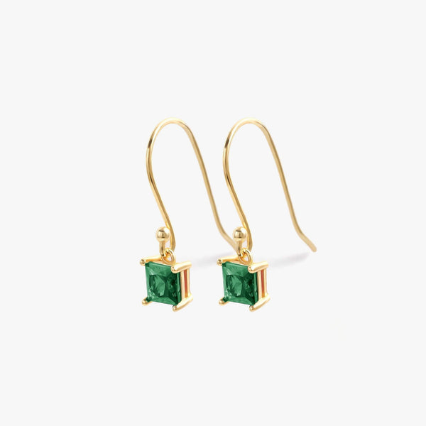 Emerald Green 3A CZ Ear Wire Earrings & Dangle and Drop