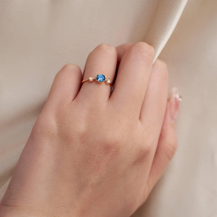 Blue Topaz Wedding Ring - Erica Jewels