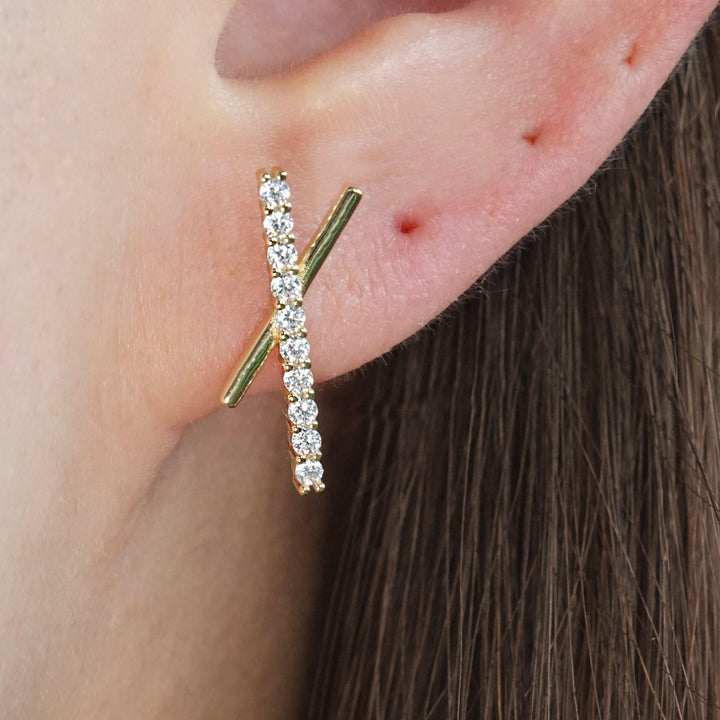 cross stud earrings 