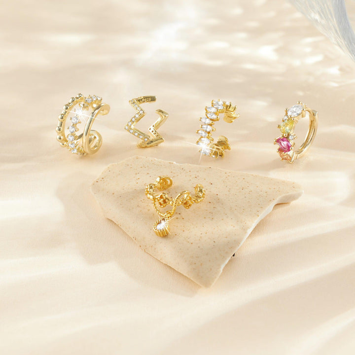 Marquise Clusters 3A CZ Cuff Earring