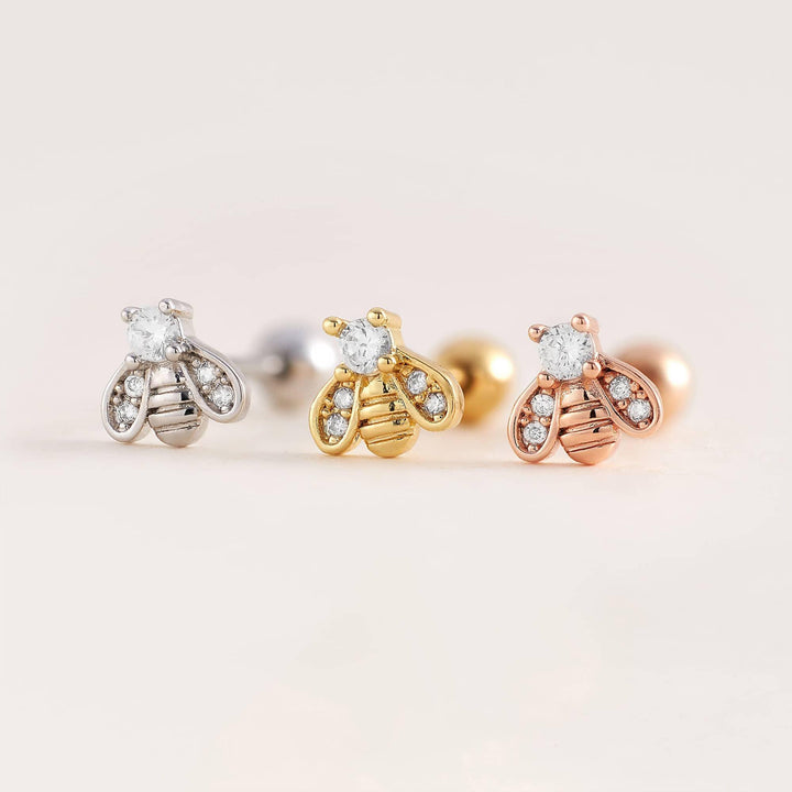 Humble Bee Crystal 3A CZ Cartilage Piercing Earring