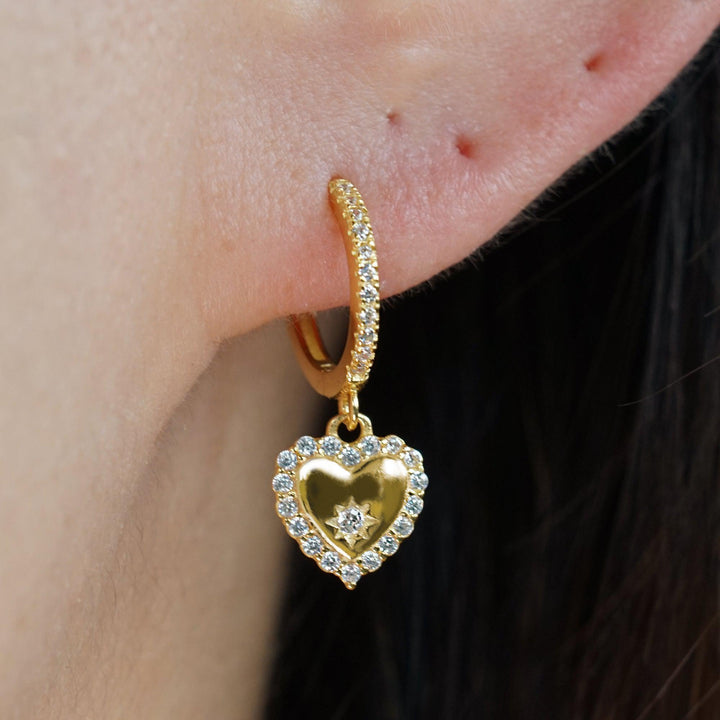chunky heart hoop earrings 