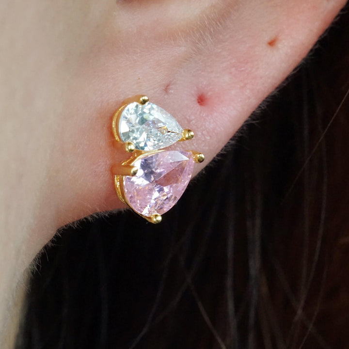 pink heart earrings 