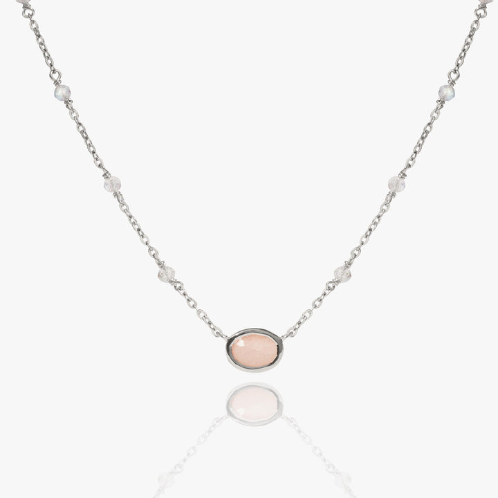 moonstone silver necklace