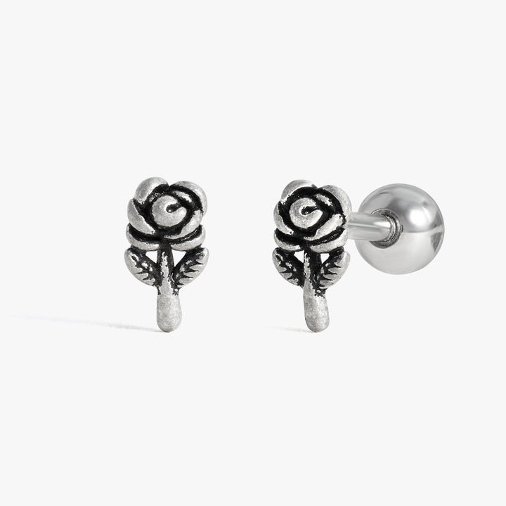 Titanium Rose Barbell Piercing Earring