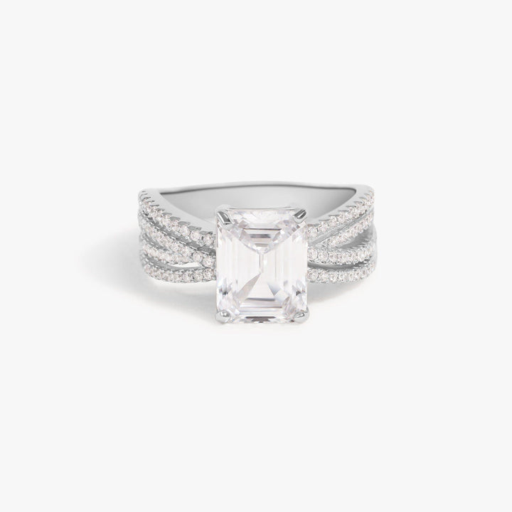 Eye-Catching Natural Crystal Baguette Layered Promise Ring