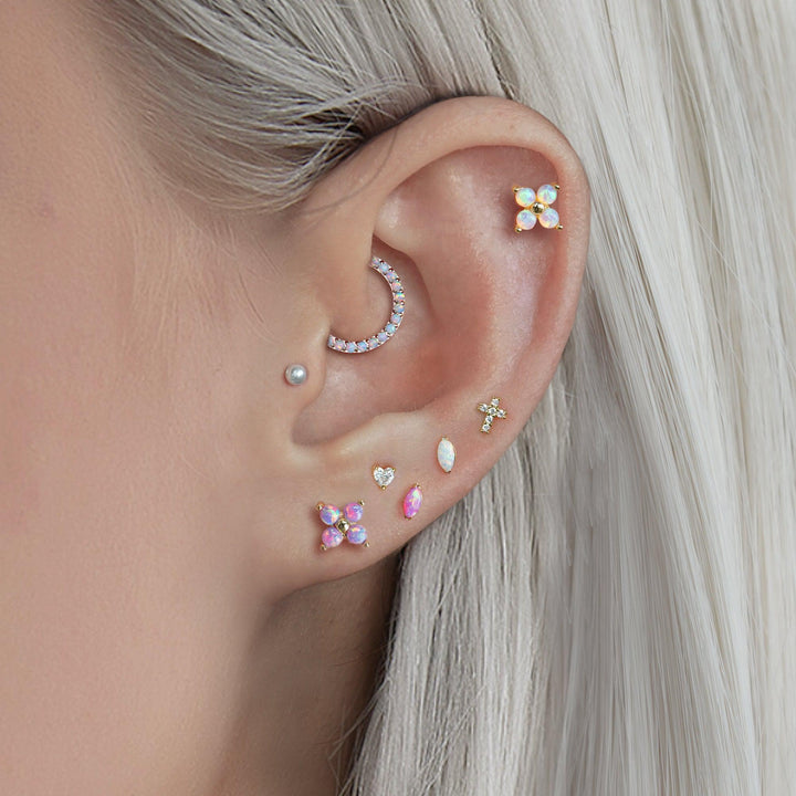 Tiny Grain Purple Opal Push Pin Piercing Earring-EricaJewels