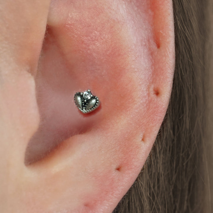 Heart Titanium Barbell Piercing Earring | Halloween Gift