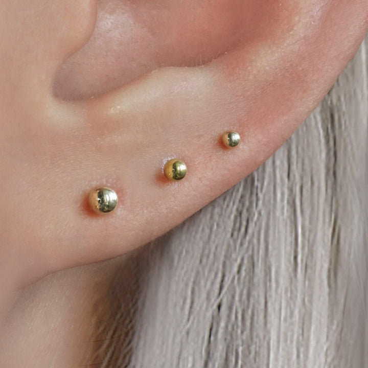 Plain Bead Push Pin Piercing Earring