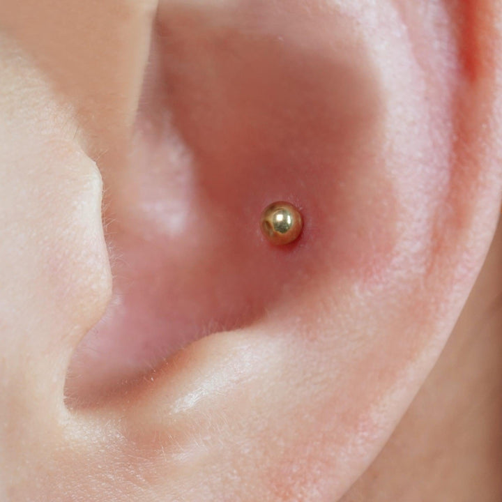 Plain Bead Push Pin Piercing Earring