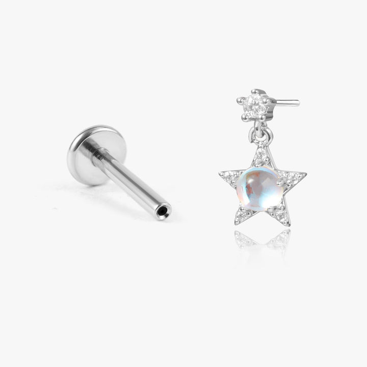 push pin flat back silver earrings