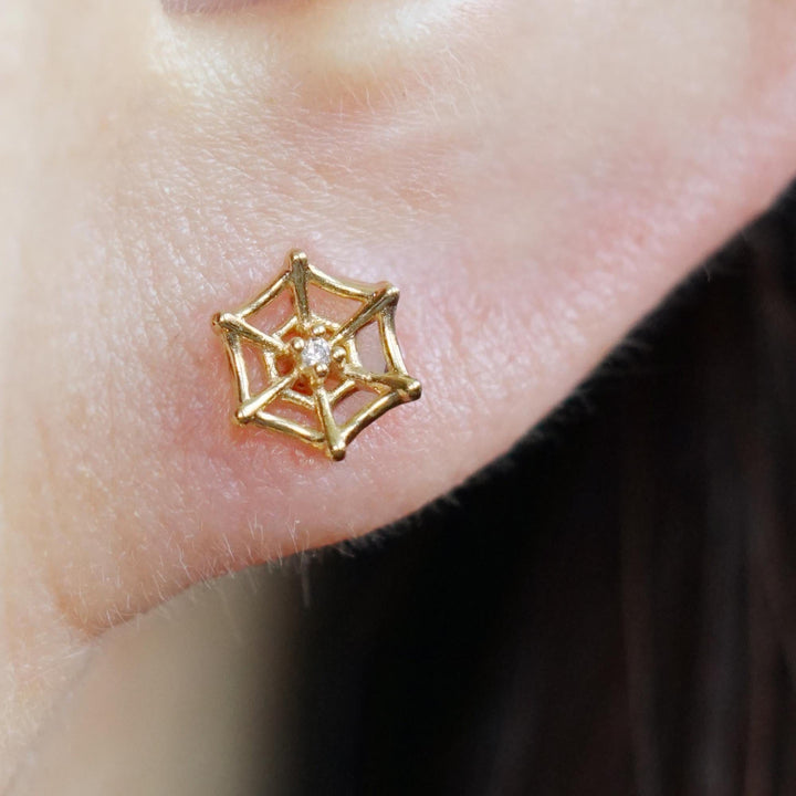 Cobweb stud earring