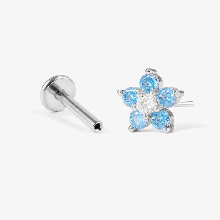 aquamarine silver  earring