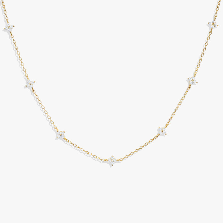 Four Leaf Clover Crystal 3A CZ Eternity Collar Necklace