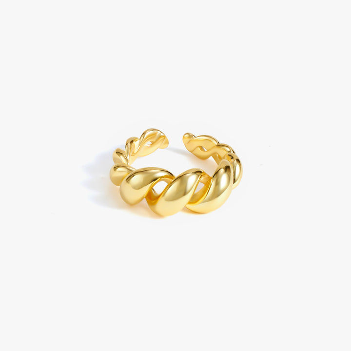 French Minimalist Twisted Design Open Adjustable Ring