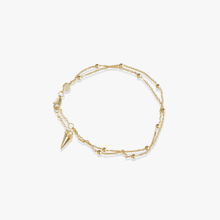 Gold Spike Bracelet | Beaded Chain Bracelet