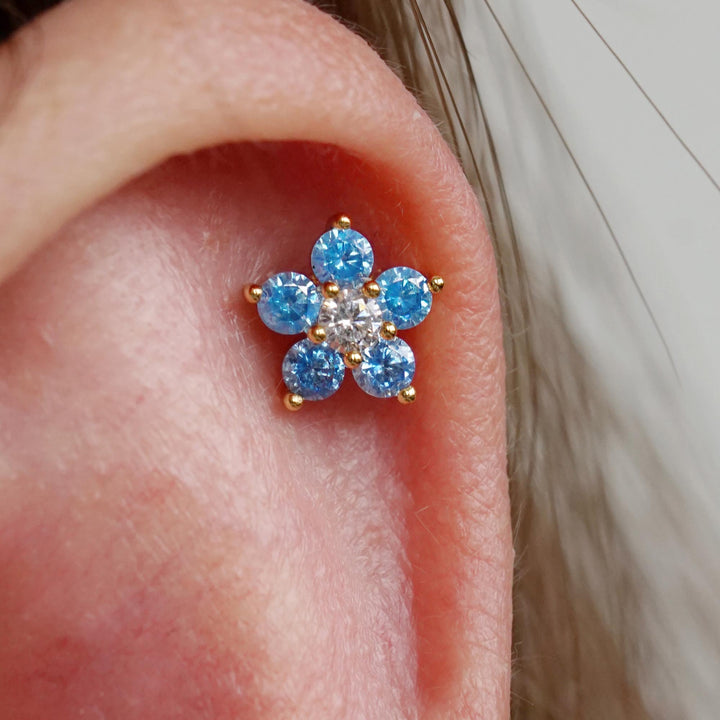 aquamarine helix earring