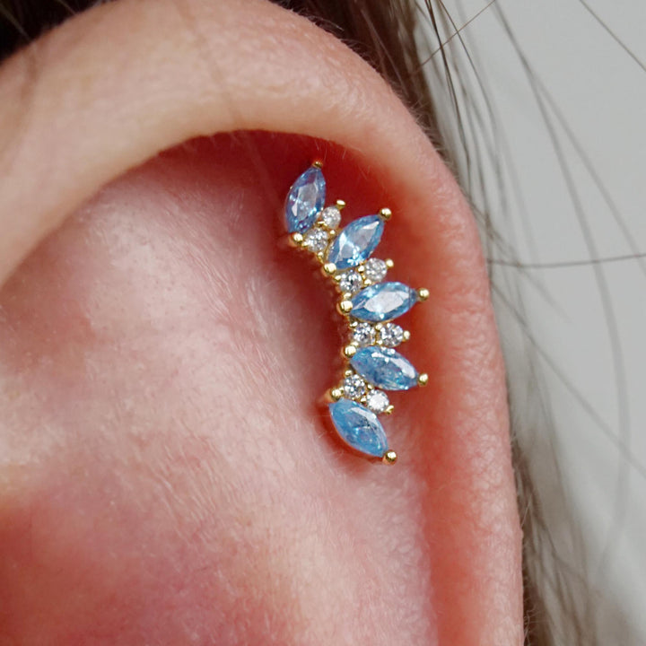 aquamarine helix earrings