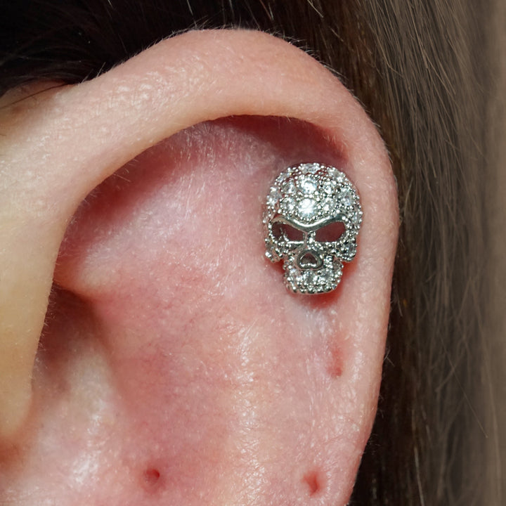 Halloween Skull Barbell Piercing Earring | Multiple Sizes