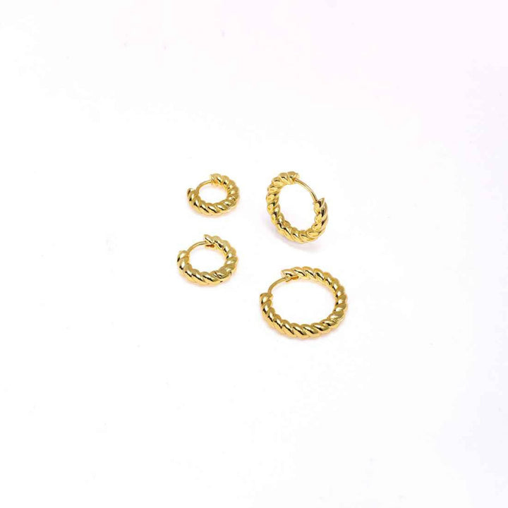 Multiple Sizes Chunky Plain Twist Hoop Earrings-EricaJewels