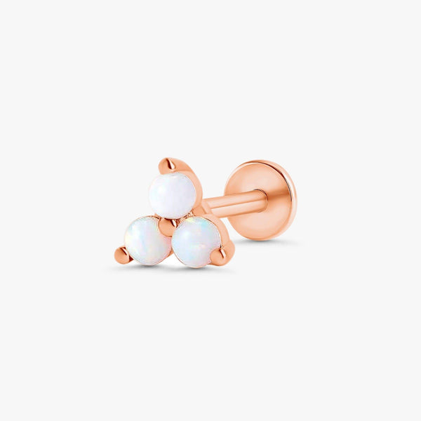 Color_Rose Gold,Bar Type & Materials_Labret (Titanium);White Opal Earrings - EricaJewels