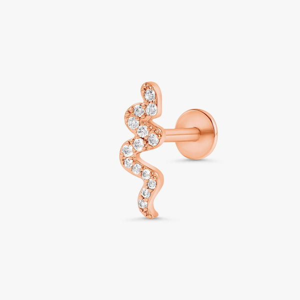 Color_Rose Gold,Bar Type & Materials_Labret (Titanium);Snake Earring - EricaJewels