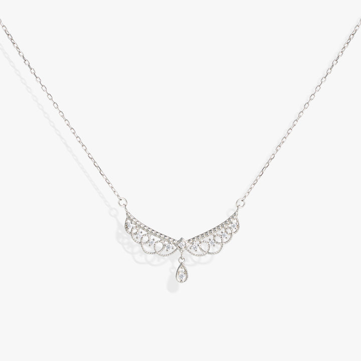 Intricate Princess Hollow Necklace | Sterling Silver