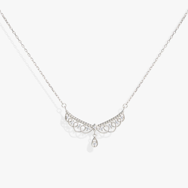 Intricate Princess Hollow Necklace | Sterling Silver