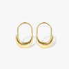 Lever Back Boat Shaped Hoop Earrings