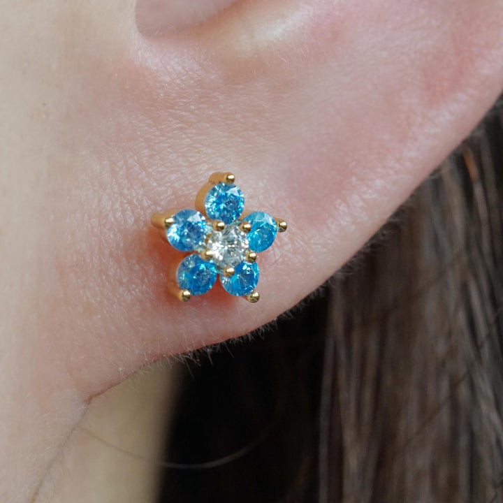 aquamarine lobe earring