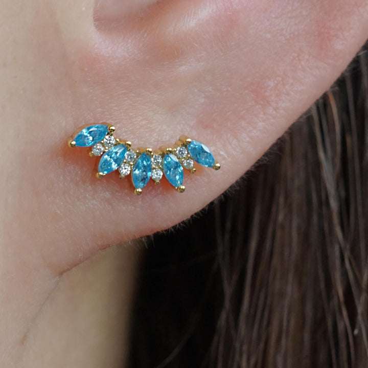 aquamarine lobe earring