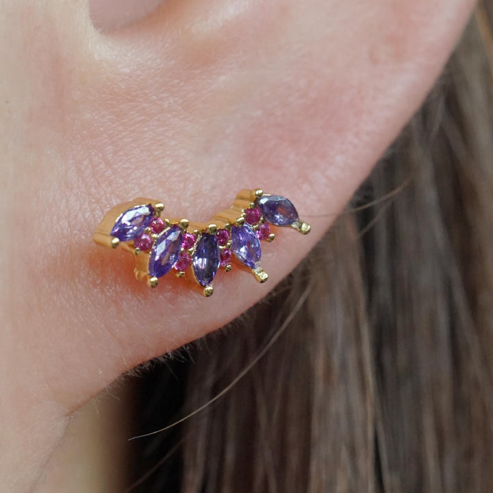 crown lobe earrings