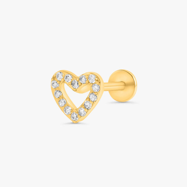 Color_Gold,Bar Type & Materials_Labret (Titanium);Heart Earring - EricaJewels