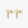 Marquise Shape Crystal 3A CZ Screw Back Earrings