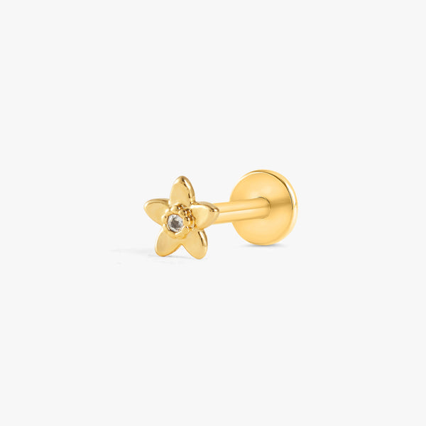 Mini Flower Titanium Barbell Piercing Earring | Multi-Sizes
