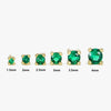 Muptile Sizes Emerald Green 3A CZ Stud Earrings