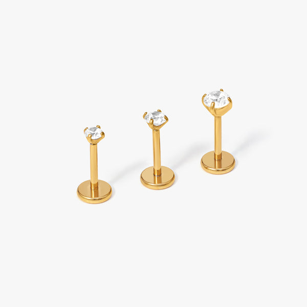 Color_Gold;Multiple Sizes Tiny Twinkle Crystal Push Pin Stud