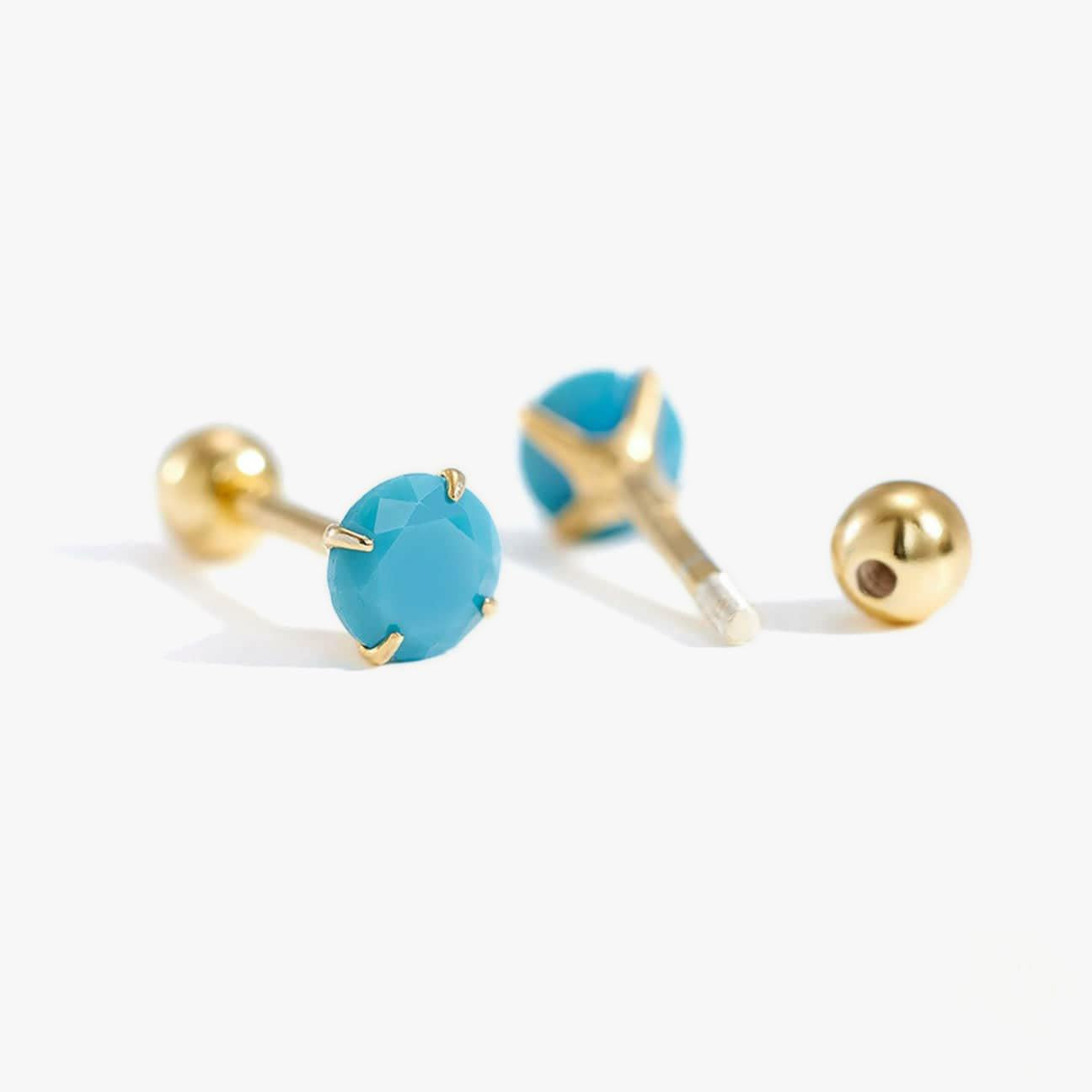 Turquoise screw store back earrings