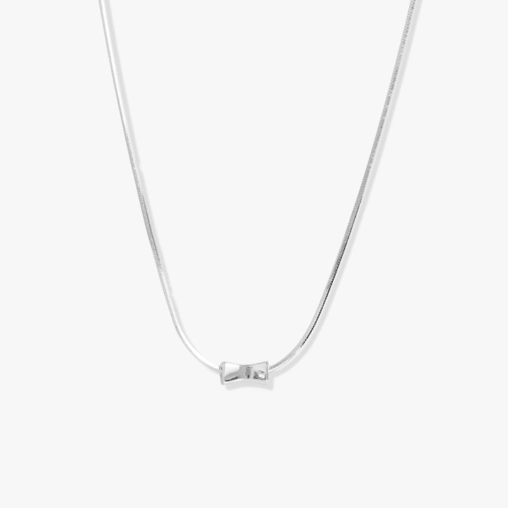 Plain Bow Stackable Necklace | Sterling Silver-EricaJewels
