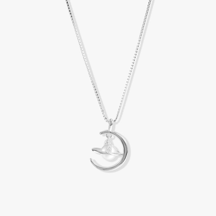 Dinty Pearl Pendant Necklace | Explore to the Moon-EricaJewels
