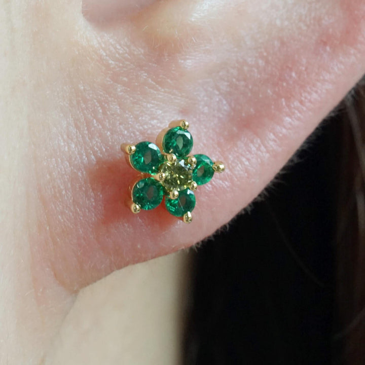 emerald earrings gold