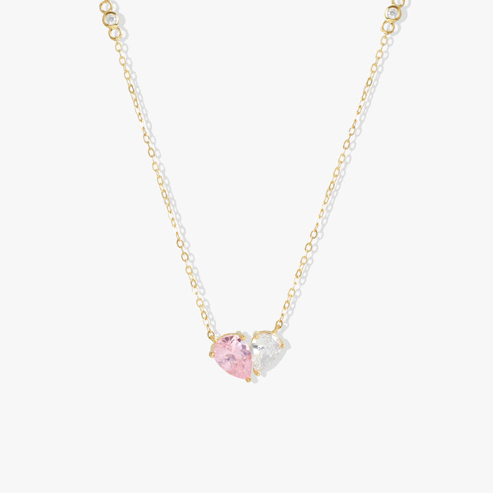 Pink 5A CZ Heart Cut Pendant Necklace | Christmas Gift