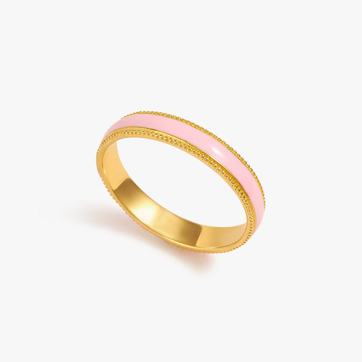 Pink Enamel Plain Eternity Ring