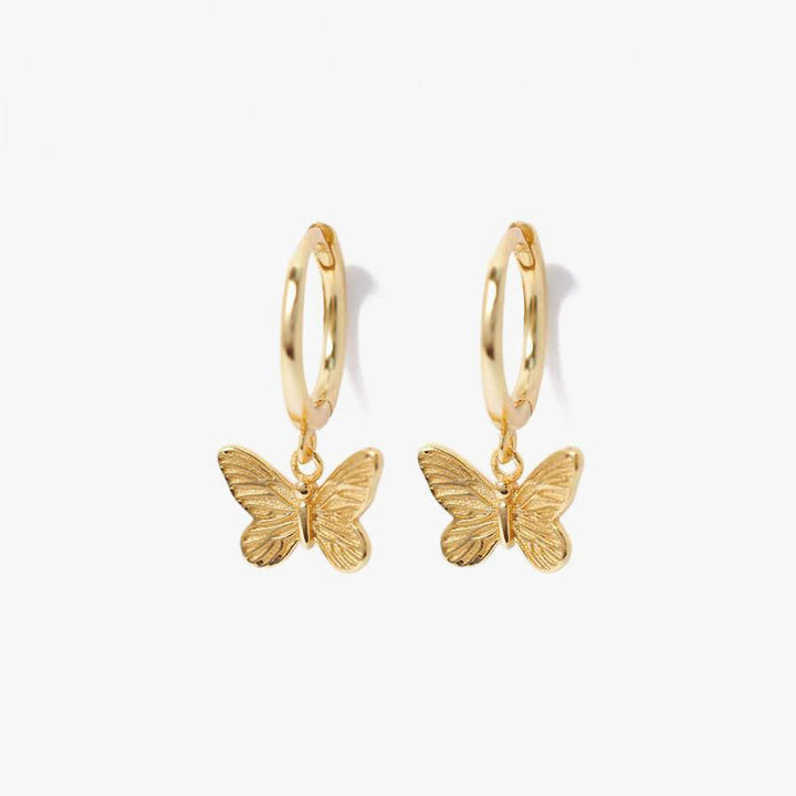 Plain Fairy Insect Butterfly Hoop Earrings