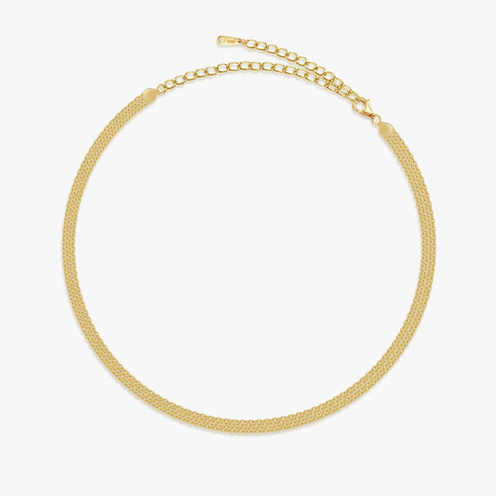 Plain Gold Collar Stackable Necklace | Sterling Silver