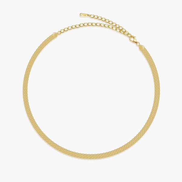 Plain Gold Collar Stackable Necklace | Sterling Silver