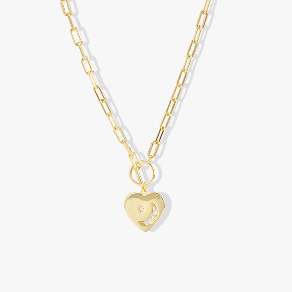 Plain Heart Chain Linked Necklace