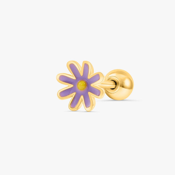 Purple Daisy Flower Cartilage Earring - EricaJewels
