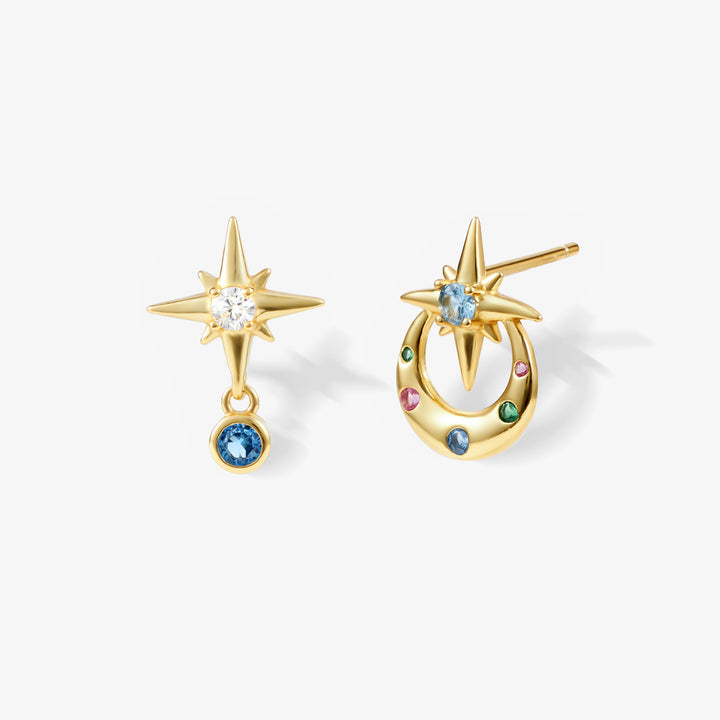 Rainbow North Star Stud Earrings Set | Gift Idea